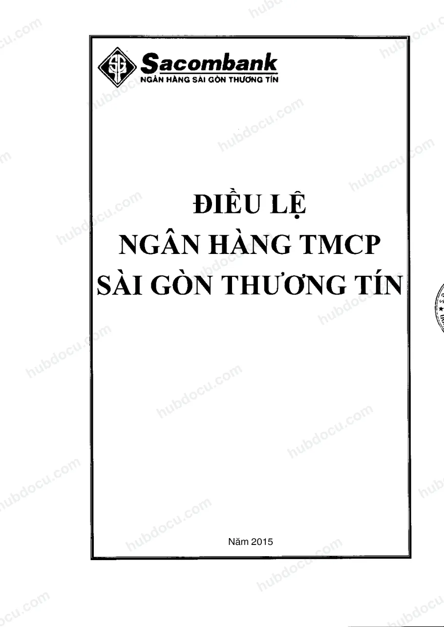 Điều lệ hoạt động Ngân hàng TMCP Sài Gòn Thương Tín (Sacombank)