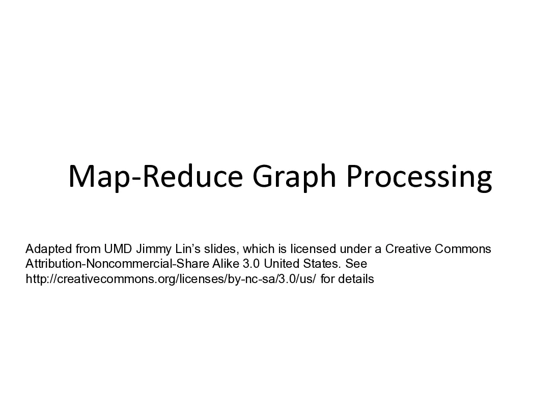 Graph Al gorithms (Lecture 12) (Xử lý đồ thị sử dụng MapReduce)