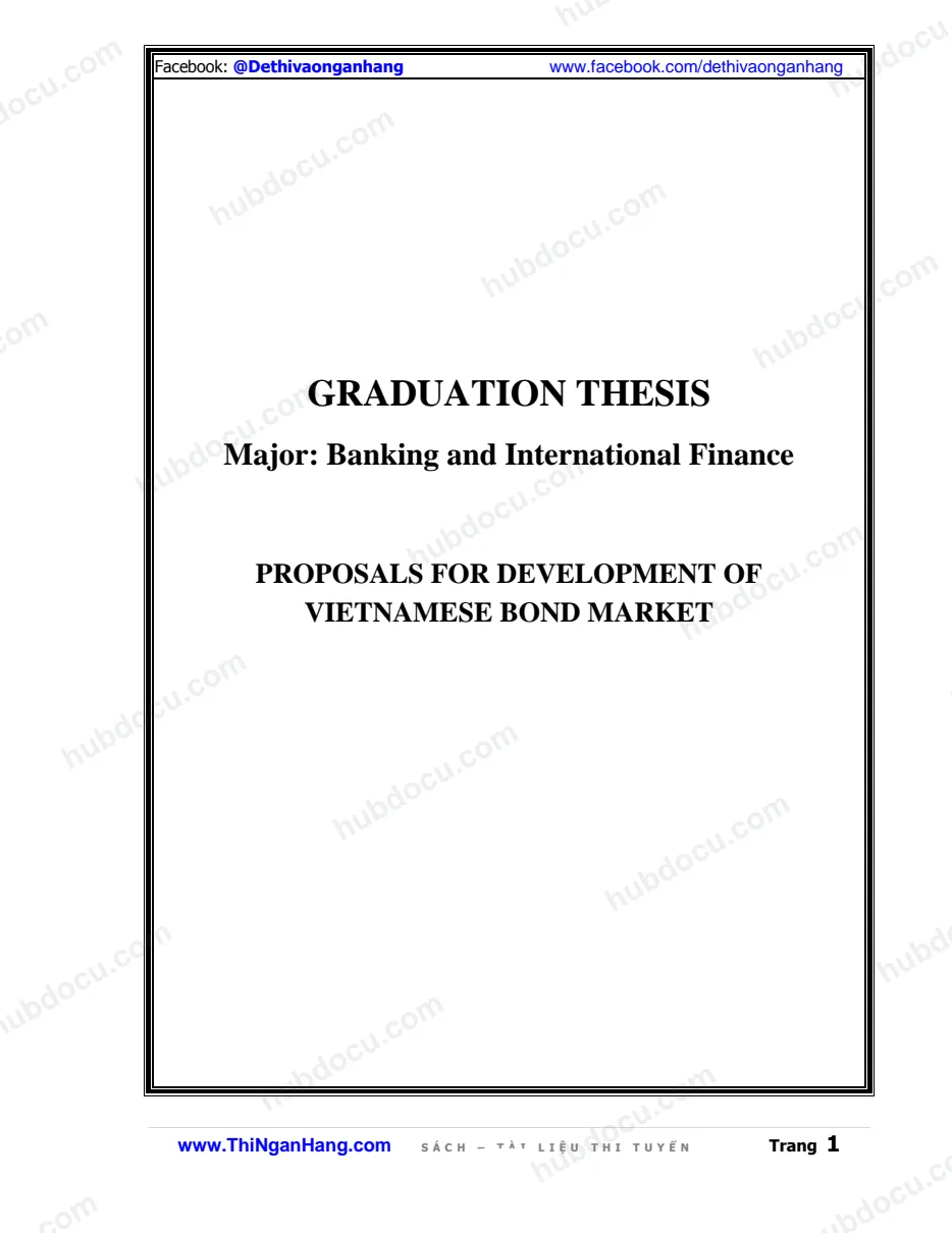 Khóa luận - Proposals for development of Vietnamese bond market