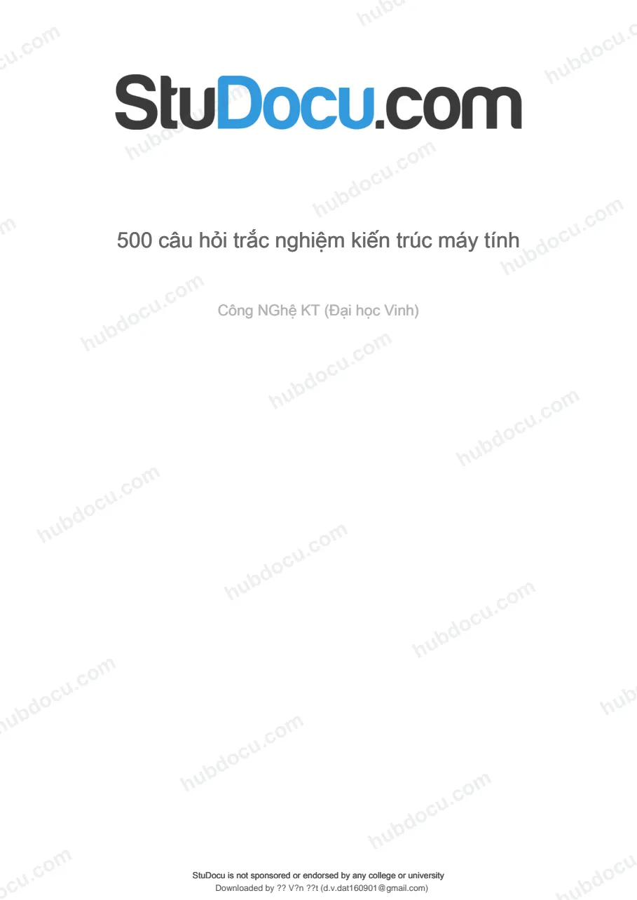 500 câu hỏi trắc nghiệm kiến thức máy tính