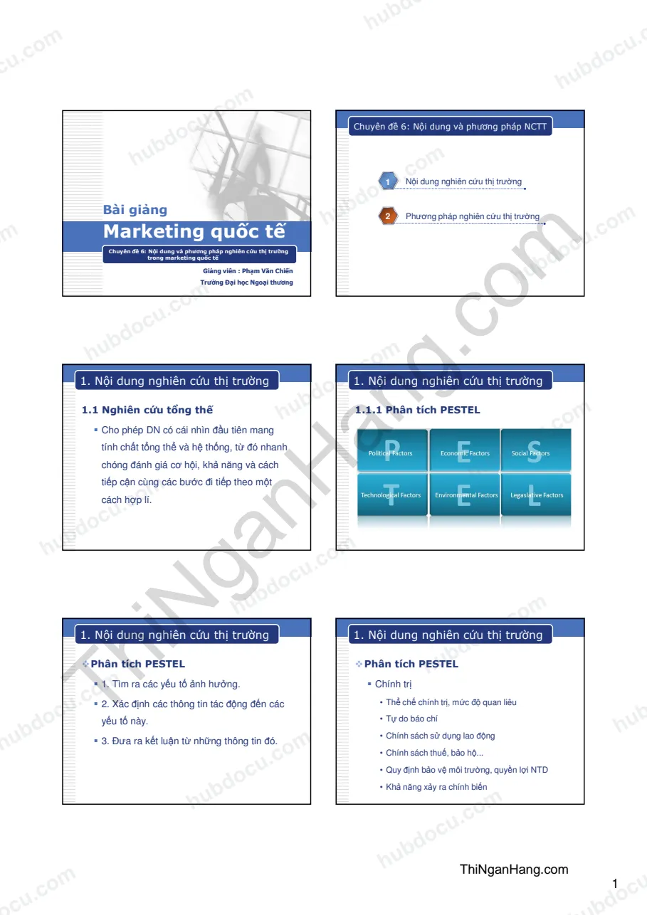 Slide Marketing quốc tế chương 6: Nội dung và phương pháp nghiên cứu thị trường trong Marketing quốc tế