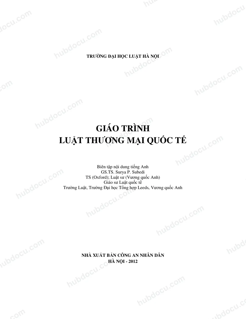 Giáo trình Luật thương mại quốc tế - ĐH Luật Hà Nội