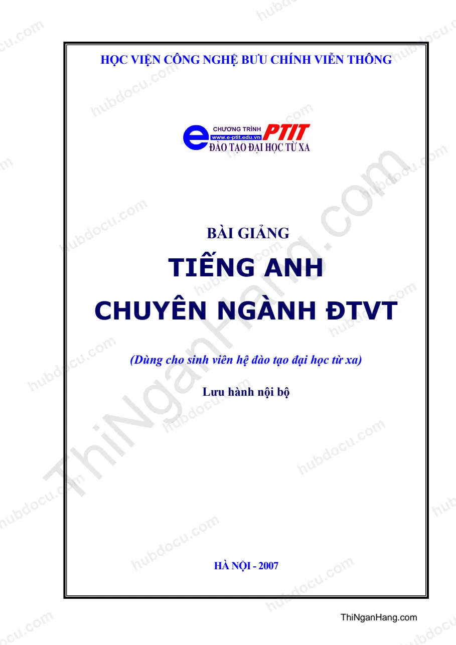 Bài giảng Tiếng Anh chuyên ngành Điện tử viễn thông (ĐTVT)