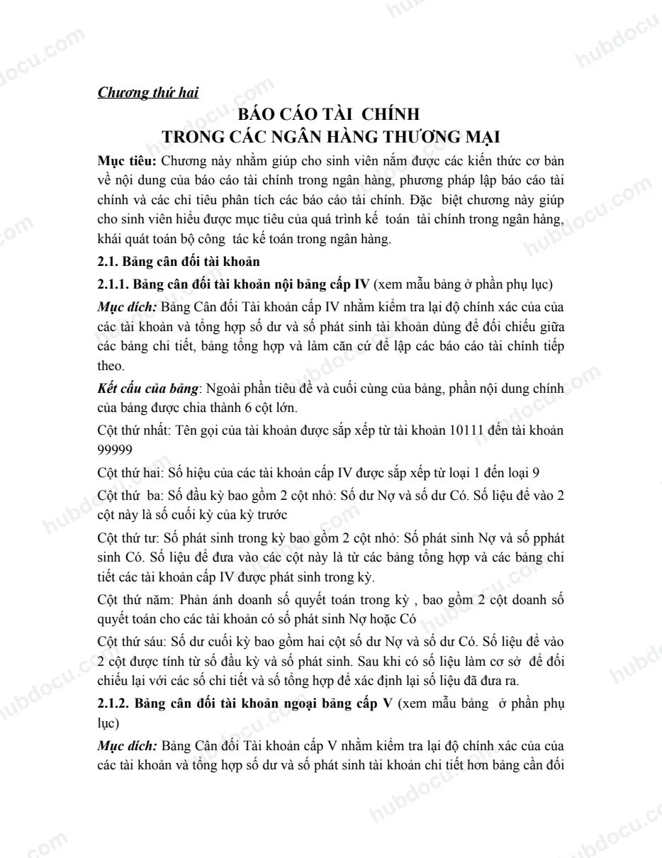 Giáo trình Kế toán ngân hàng - C2. Báo cáo tài chính trong NHTM