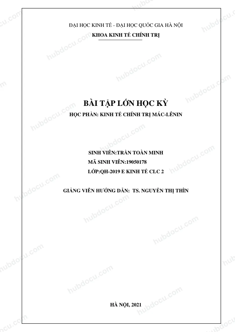 Bài Tập Lớn - Kinh Tế Chính Trị - Tầm quan trọng của CNH_HĐH