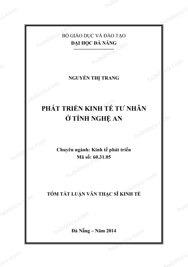 Phát triển kinh tế tư nhân tỉnh Nghệ An
