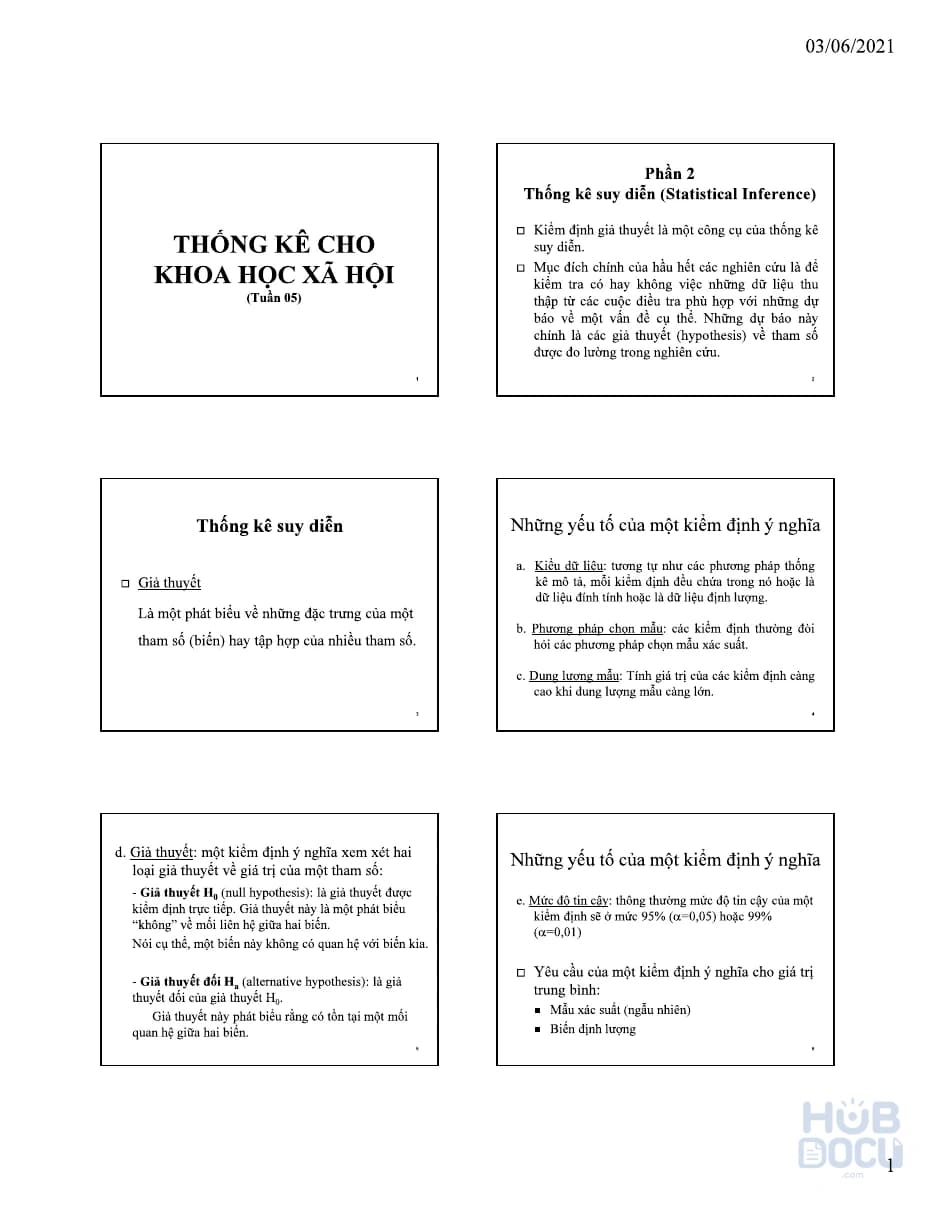 5.Thống kê suy diễn - Thống kê cho Khoa học xã hội