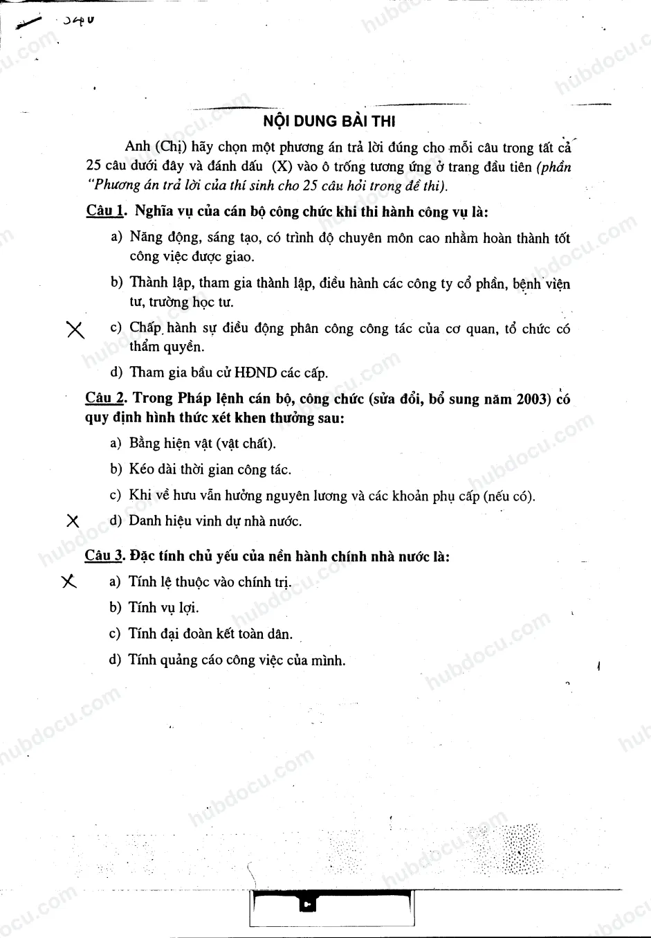 Trắc nghiệm Cán bộ công chức