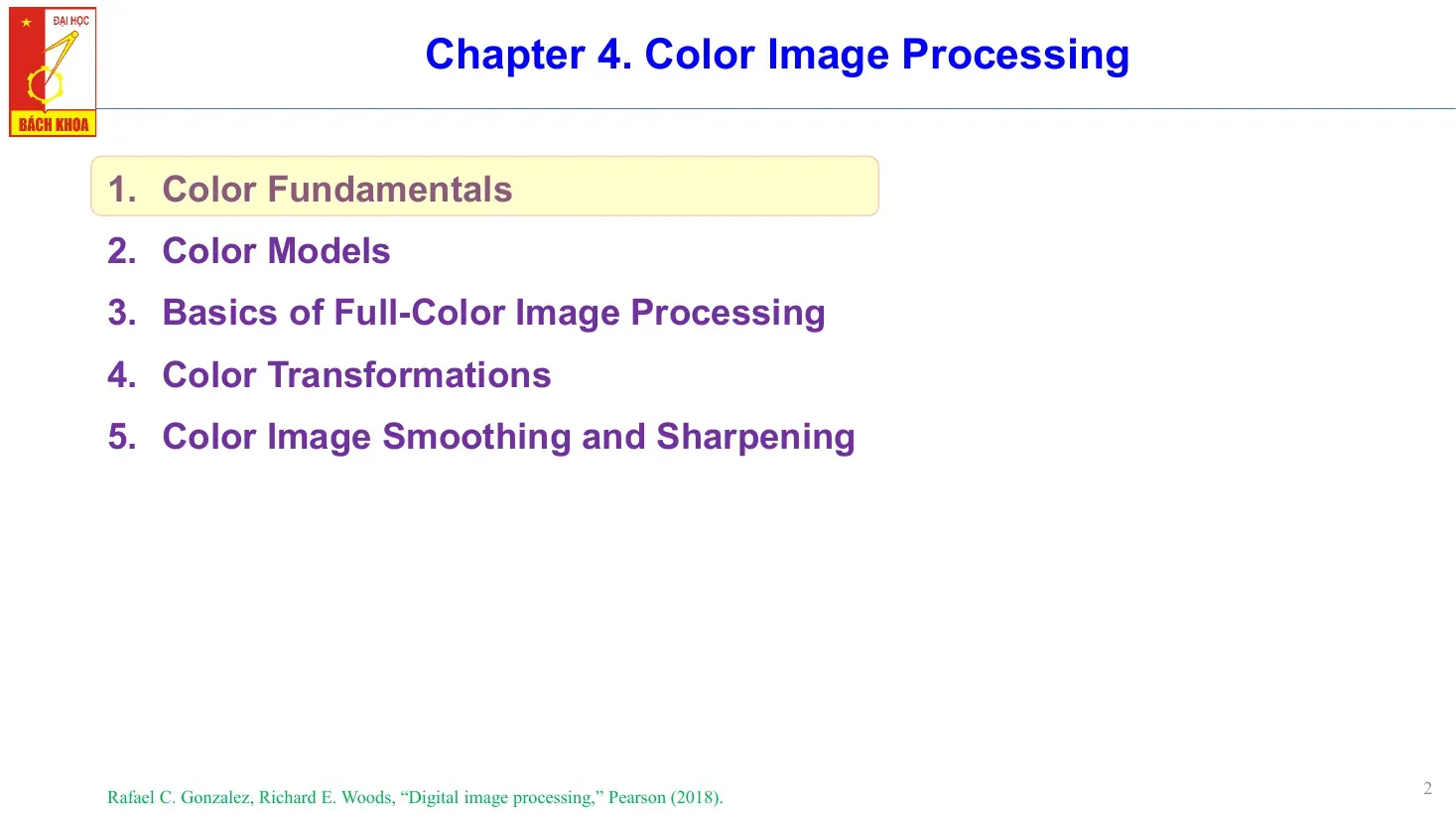 Chapter 4 Color Image Processing (Chapter 4) (Chương 4 Xử lý ảnh màu) - Rafael C. Gonzalez, Richard E.