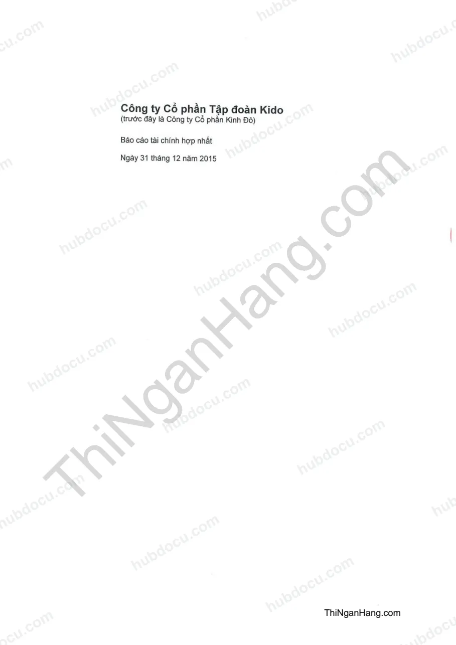 Báo cáo tài chính Cty cổ phần Tập đoàn Kinh Đô năm 2015