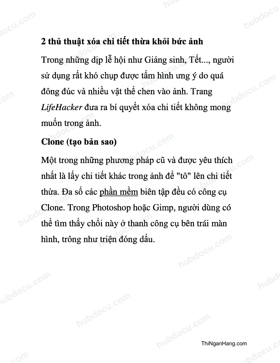 2 thủ thuật xóa chi tiết thừa khỏi bức ảnh