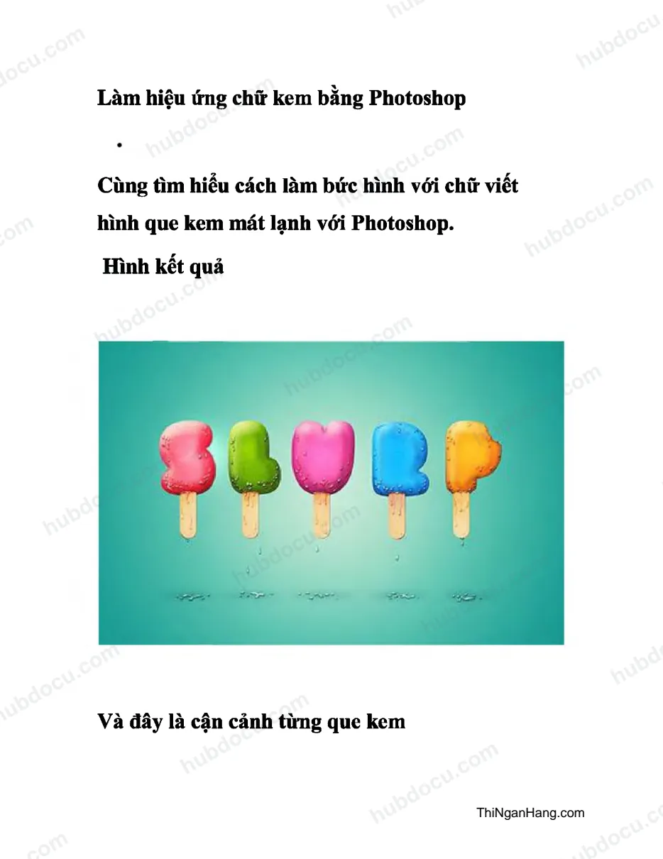 Thiết kế - Hiệu ứng chữ kèm bảng Photoshop