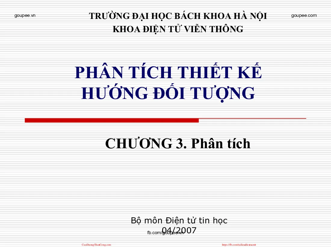 Phân tích thiết kế hướng đối tượng - Chương 3.1 (HUST) GV.Phạm Ngọc Nam