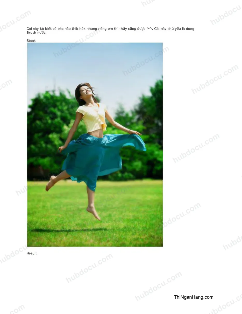 Hiệu ứng ảnh nhảy với nước