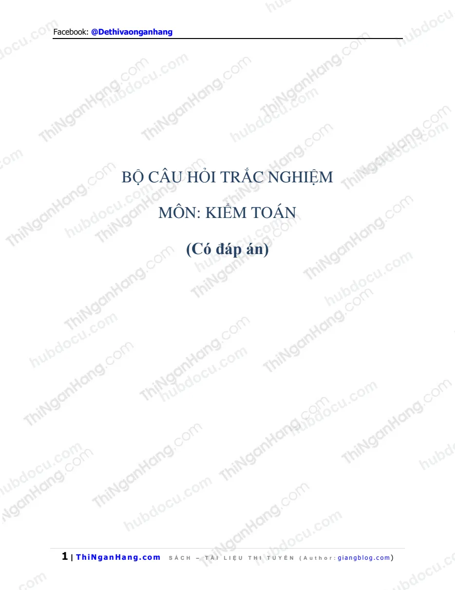 48 câu trắc nghiệm Kiểm toán (Có đáp án)