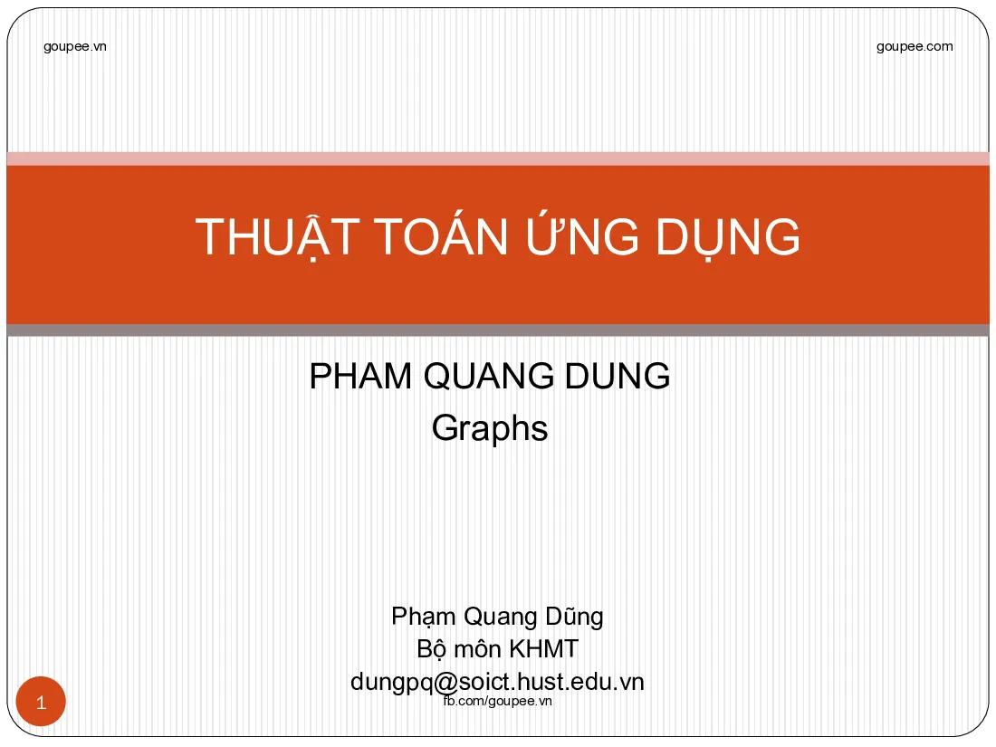 Applied Algorithms - Chapter 6 (HUST) Thầy Phạm Quang Dũng