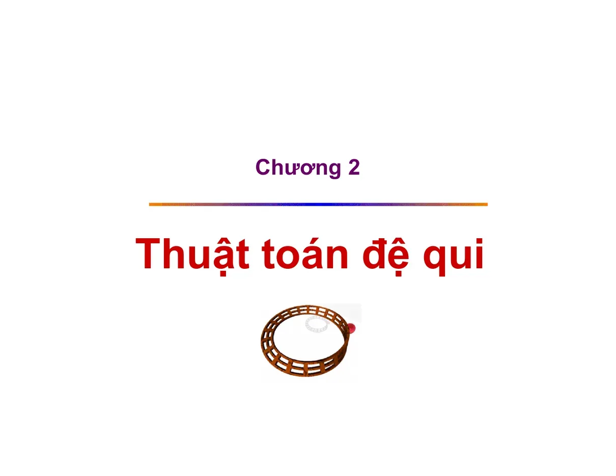 Thuật toán đệ qui (Chương 2) - Nguyễn Đức Nghĩa
