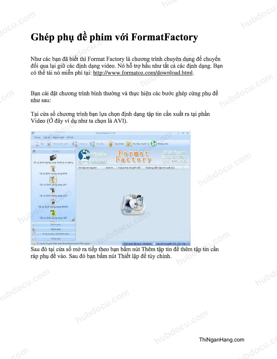 Ghép phụ đề phim với FormatFactory