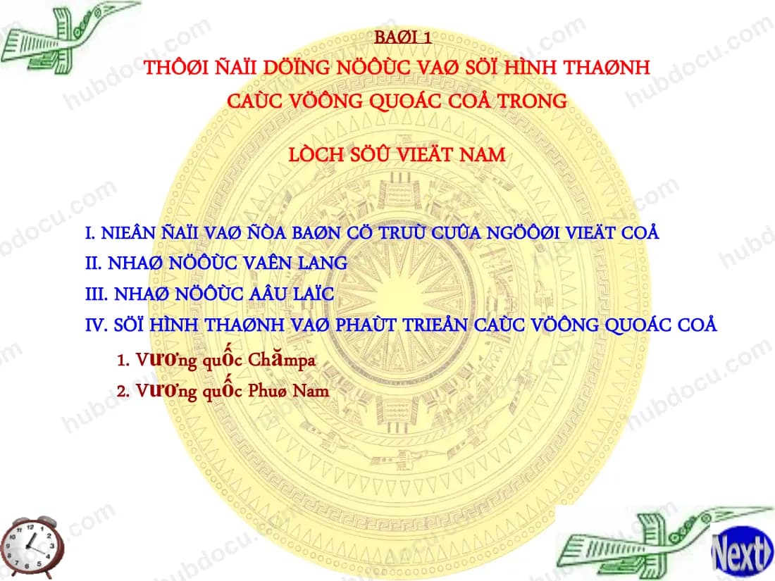 Nhà nước Văn Lang - Âu Lạc, Chăm pa, Phù Nam