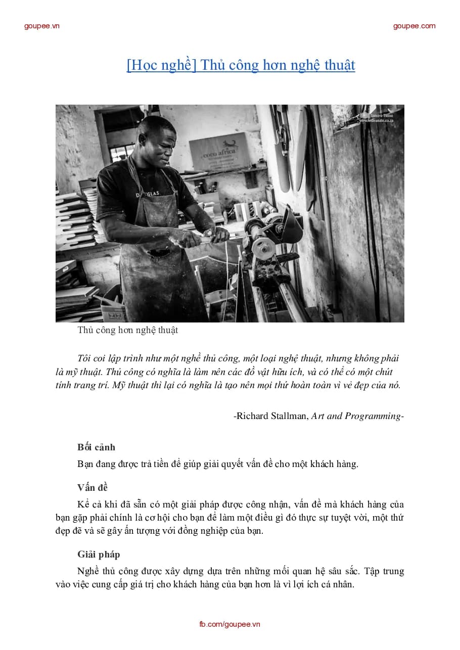 Thủ công hơn nghệ thuật