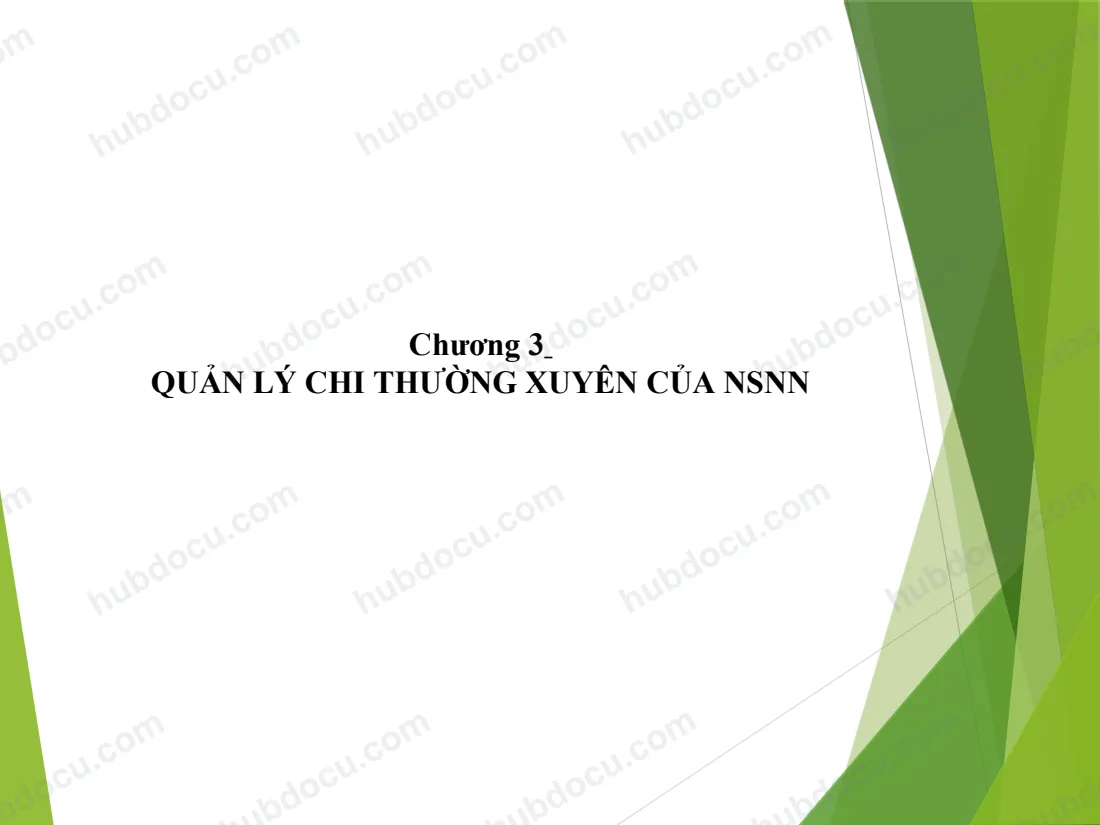 Bài Giảng - Quản Lý Chi Thường Xuyên Của Ngân Sách Nhà Nước