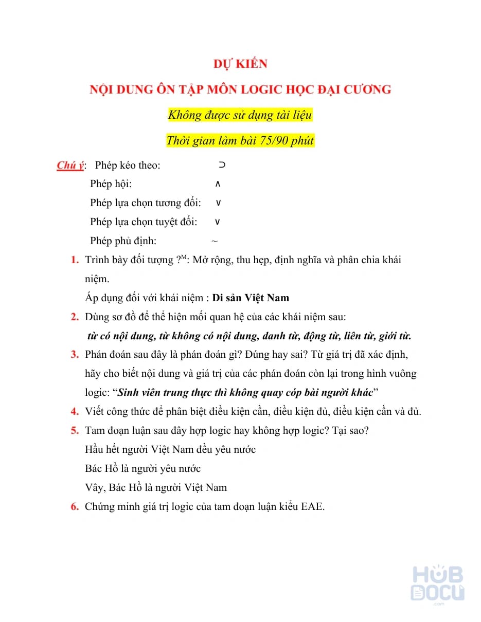 Ôn tập logic học (bài 75)
