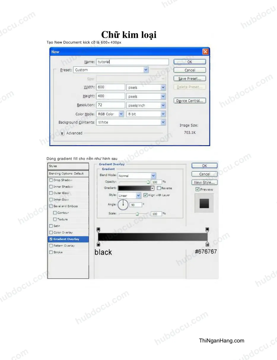 Tạo chữ kim loại trong Photoshop