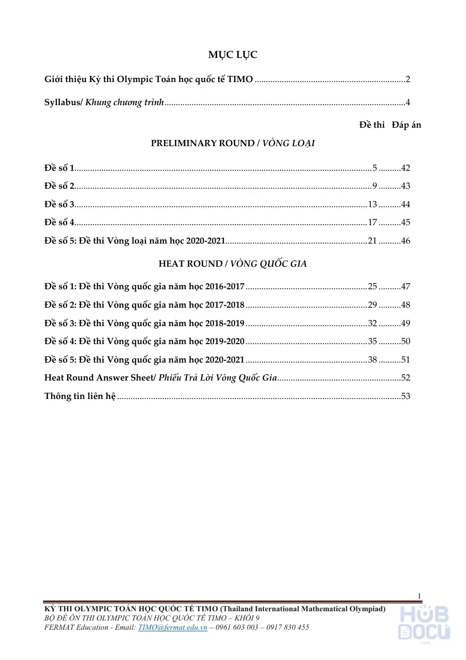 Toán TIMO Khối 9 - 2025 2026
