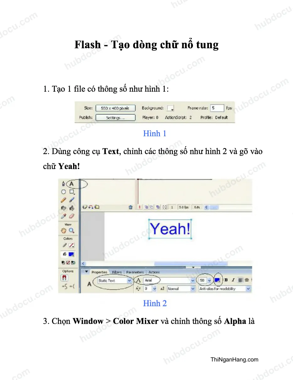 Flash - Tạo dòng chữ nổ tung