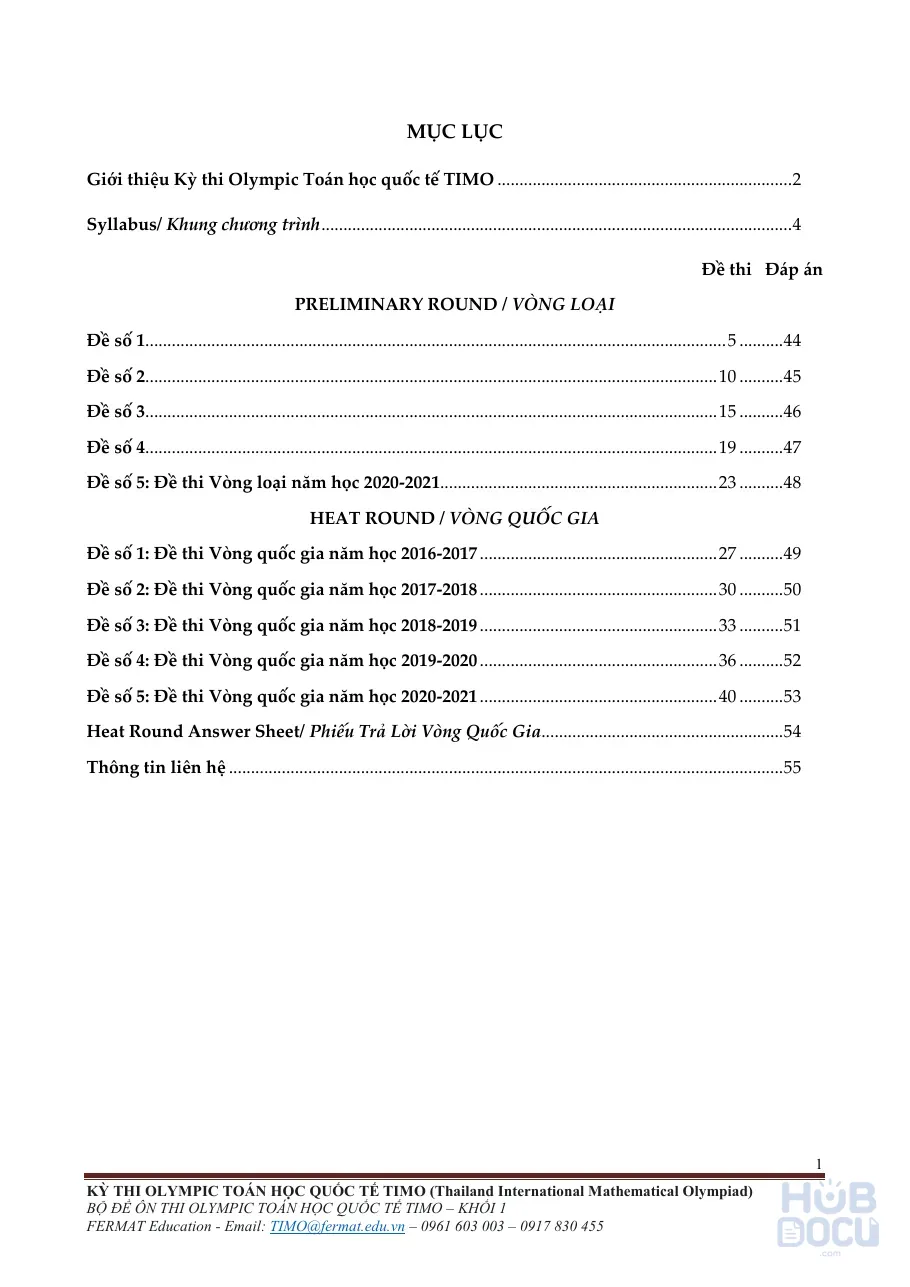 Toán TIMO Khối 1 - 2025 2026