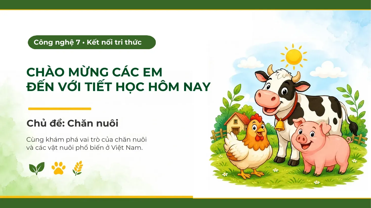 Công nghệ Lớp 7 - Bài 9: Giới thiệu về chăn nuôi