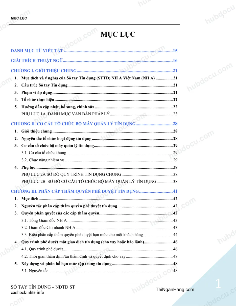 Sổ tay Tín dụng ngân hàng (Bản chung)