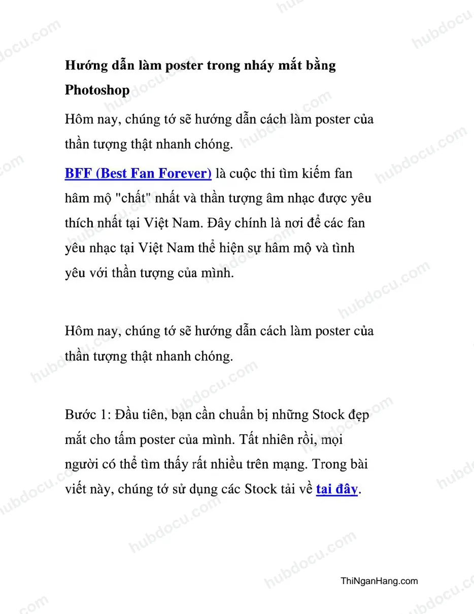 Hướng dẫn làm poster trong nháy mắt bằng Photoshop