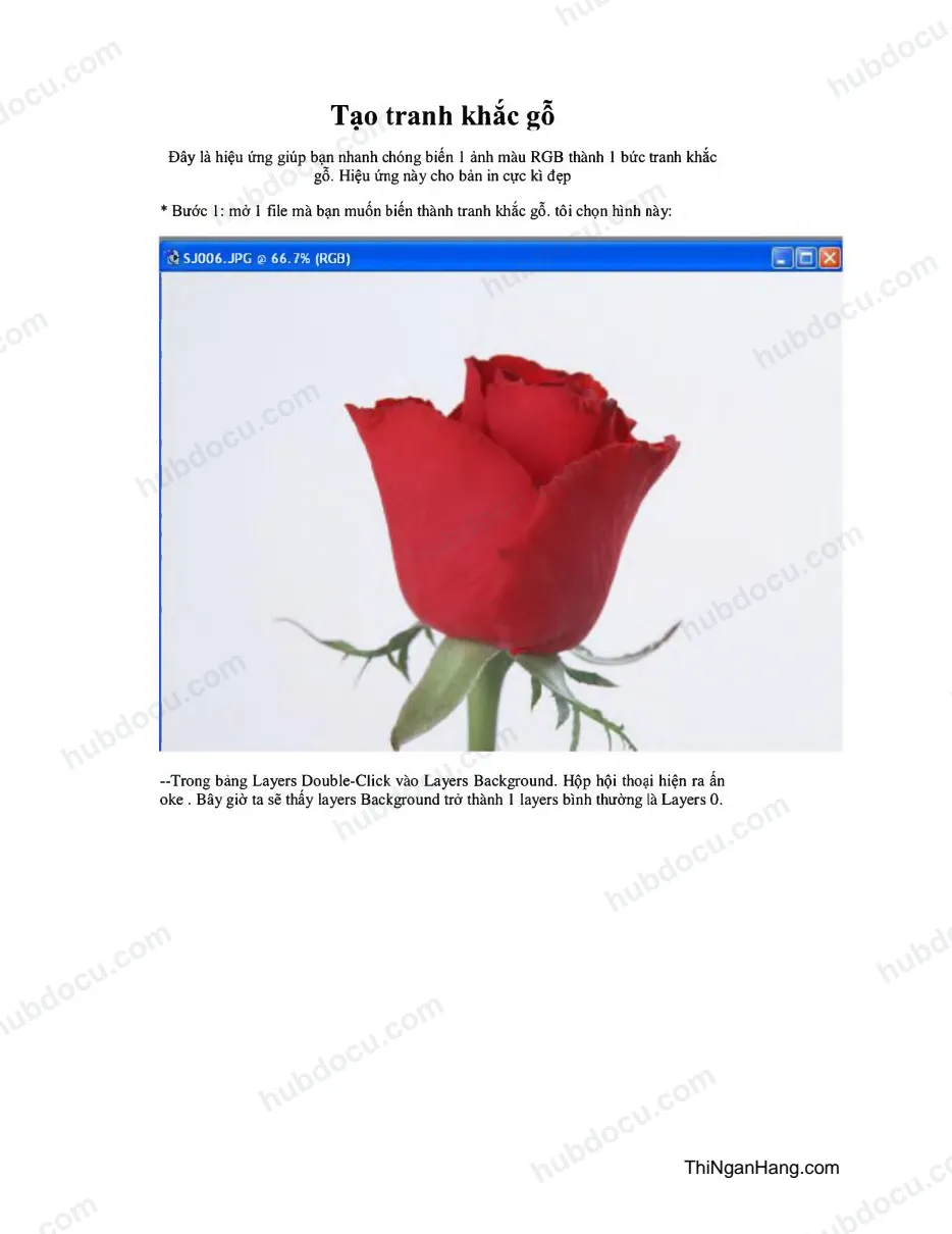 Photoshop - Tạo tranh khắc gỗ