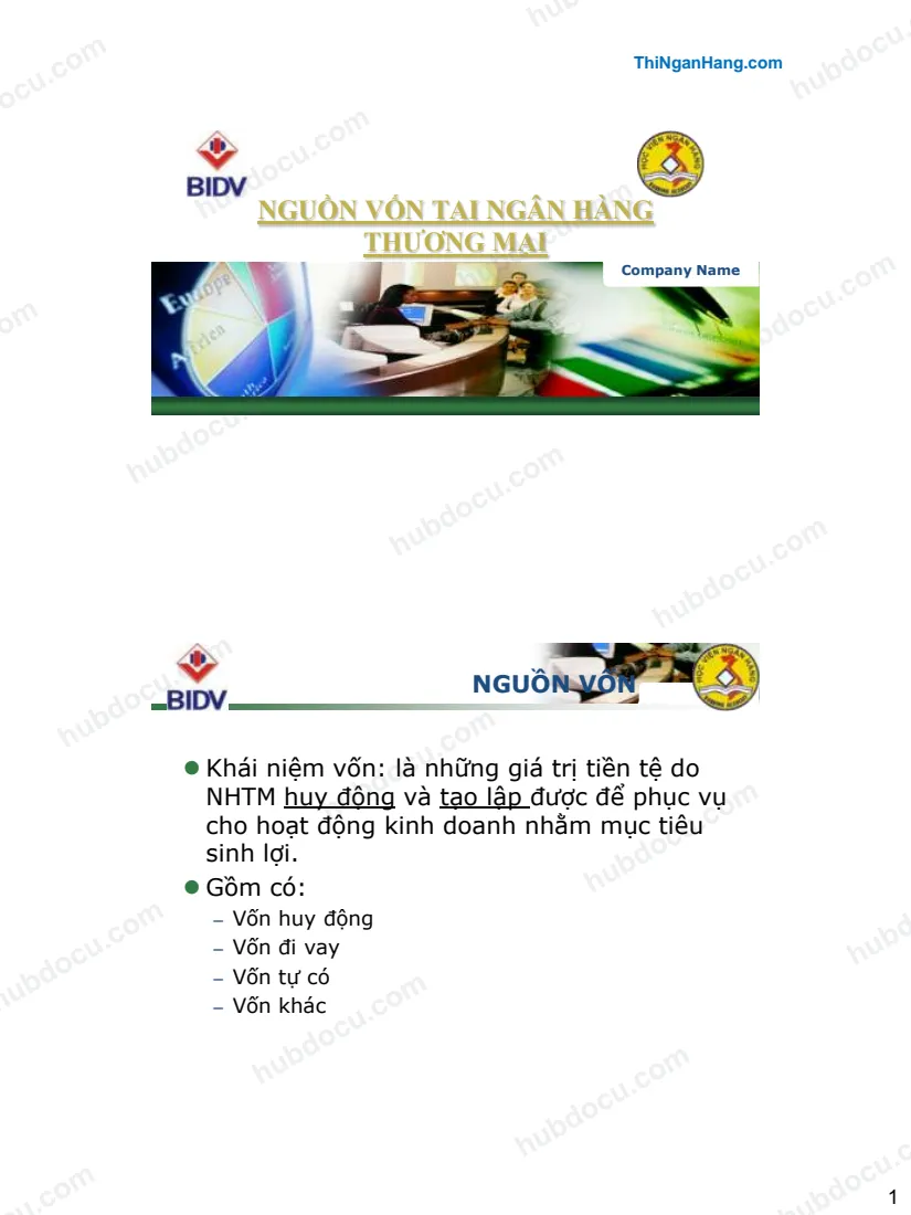 Slide Nghiệp Vụ Nguồn Vốn BIDV