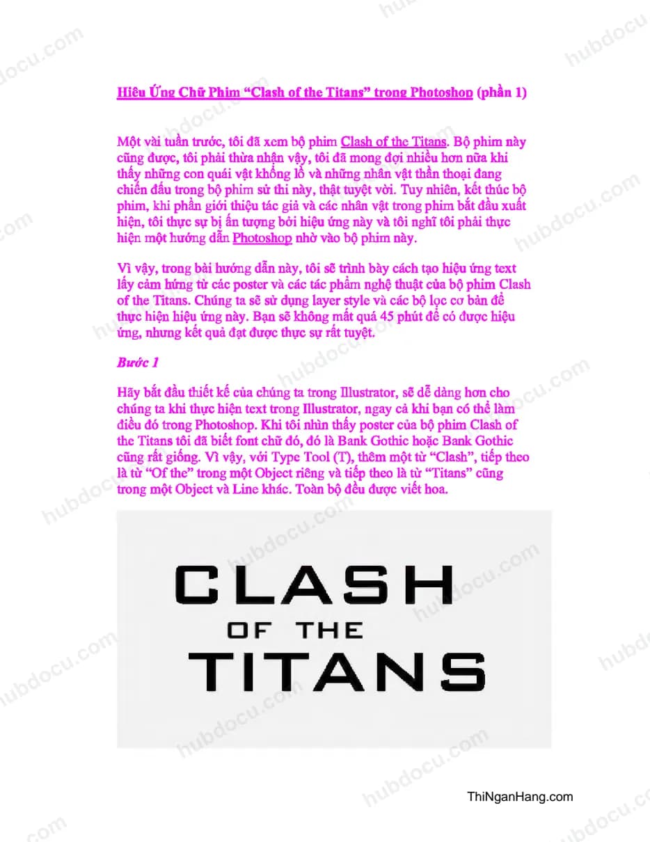 Hiệu ứng Chữ Phim “Clash of the Titans” trong Photoshop (phần 1)