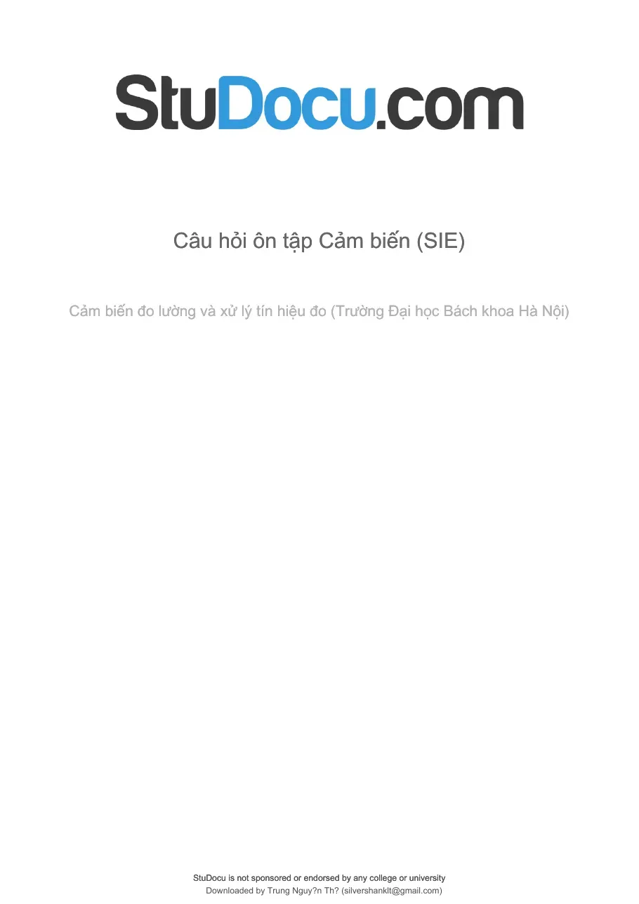 Câu hỏi ôn tập Cảm biến